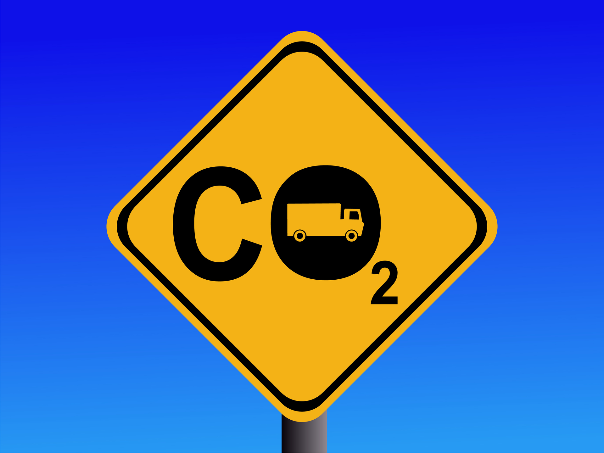Roadside sign for CO2 emissions