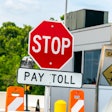toll booth stop sign