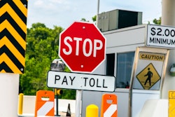 toll booth stop sign