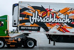 Hirschbach and Lineage Logistics Orange EV yard truck