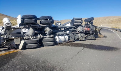 semi-truck rollover crash