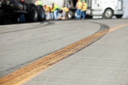 wreck with tire skid marks