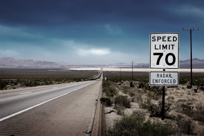 70 mph speed limit sign
