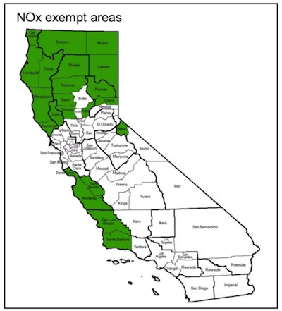 california CARB nox exempt areas map