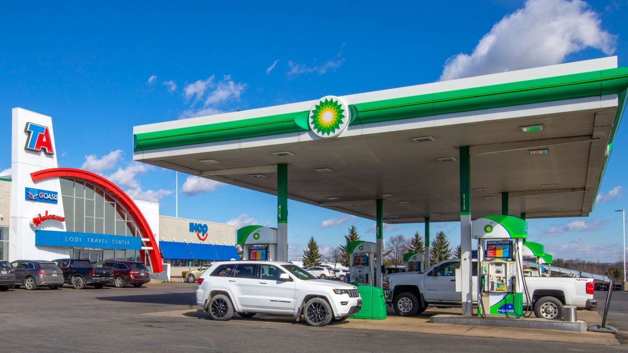 BP and TA co-branded gas station