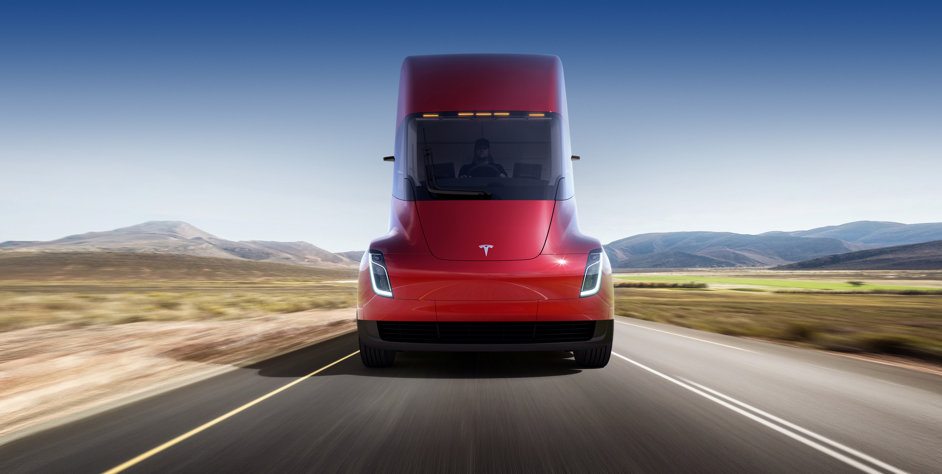 Red Tesla Semi