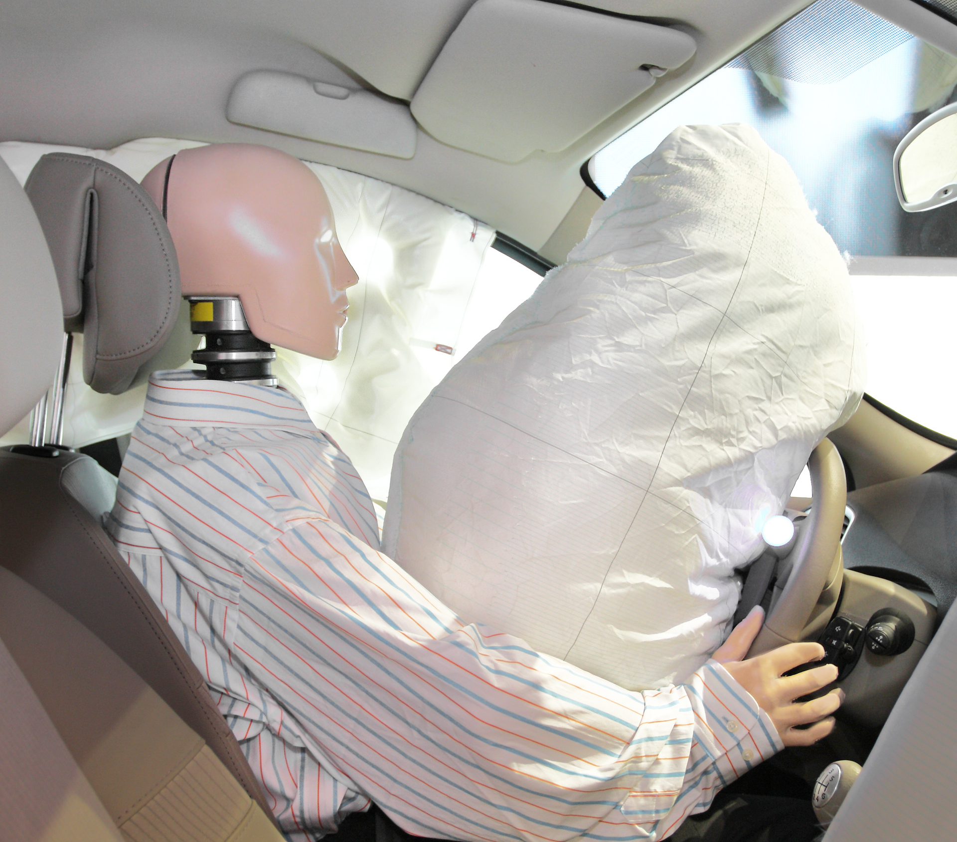 Crash test dummy with airbag