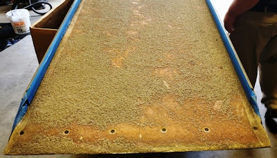 A loading ramp prepped for Form-A-Tread SL epoxy coating.