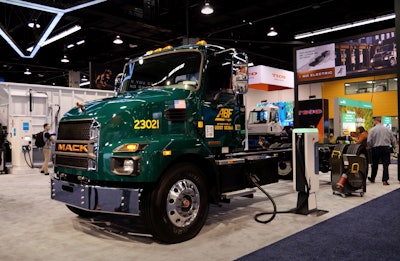 Mack MD Electric at the Advanced Clean Transportation Expo in Anaheim, California.