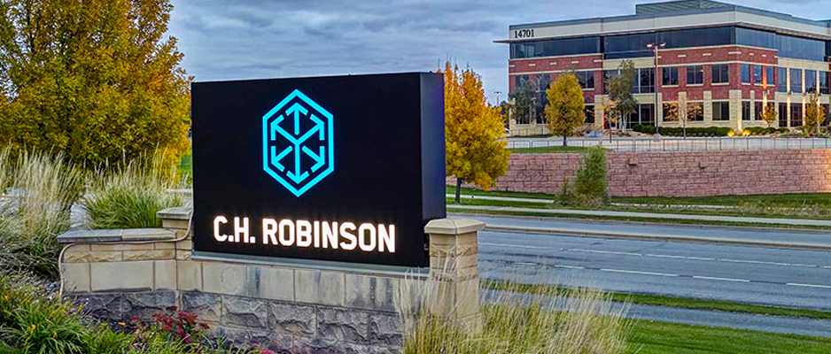 C.H. Robinson sign and building