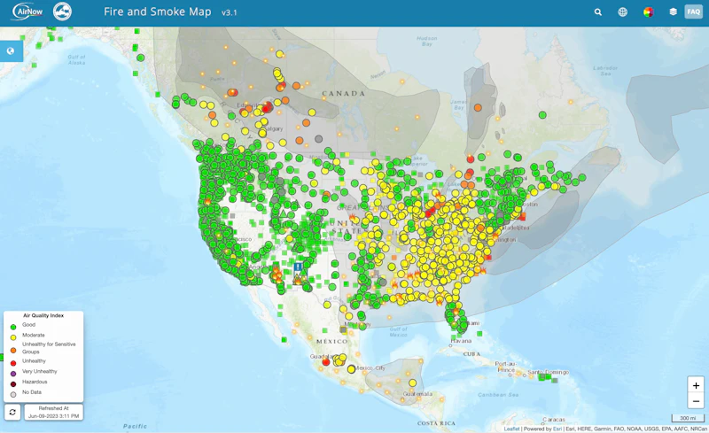 Fire Map Cap Canadian wildfire stresses truck air filters | Commercial Carrier Journal