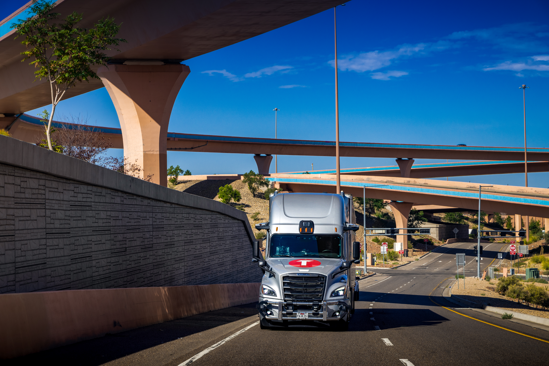 Torc Autonomous Test Truck on the New Mexico highways