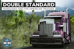 CCJ 10-44 youtube thumbnail with semitruck and text that reads: double standard marijuana and the american trucker