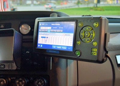 ELD mounted in a semi-truck