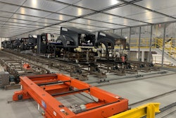 truck hoods on the assembly line