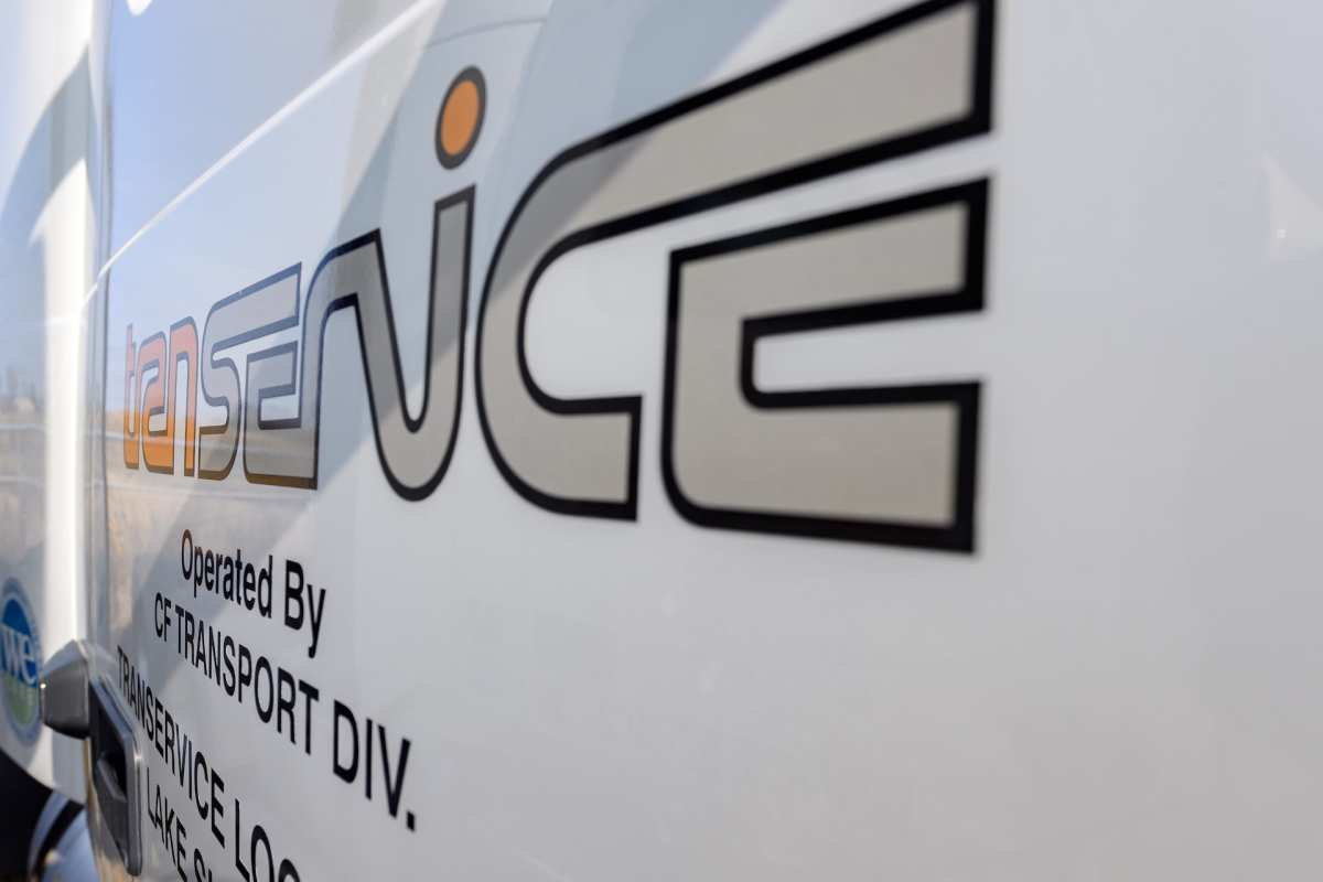 Transervice logo on a door