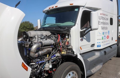 Achates Power CEO and President Dave Crompton explained that their near-zero 10.6-liter opposed piston engine is a cost-cutting alternative to cylinder deactivation and more complex aftertreatment. “We’re going to use conventional aftertreatment so you don’t need heated urea. You don’t need dual dosing. You don’t need cylinder deactivation. All those things are going to add cost and complexity.' According to the Truck and Engine Manufacturing Association, modifying existing four-stroke diesels to meet CARB's 2027 standard will increase truck cost greater than $30,000.