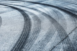 tire tracks on the road