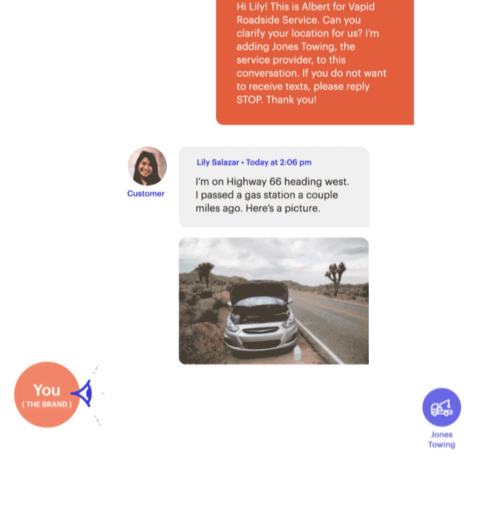 Riptide three-way messaging