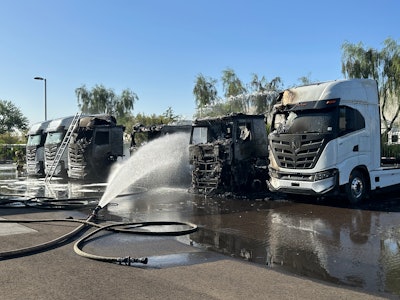 Phoenix firefighters trained in HazMat responded to the fire at 2:06 p.m. July 23 and found a previously burned Nikola semi truck reignited, experiencing another thermal runaway and ignition of the battery cells located in the vehicle.