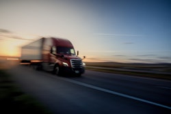 speeding truck on highway