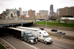 rolling road block trucks on highway