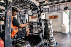 Yellow forklift driver