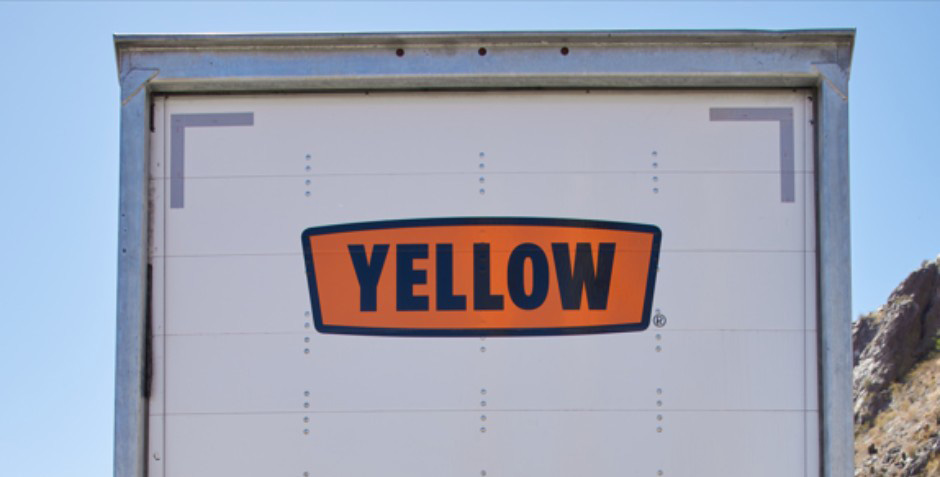 Door of a Yellow trailer