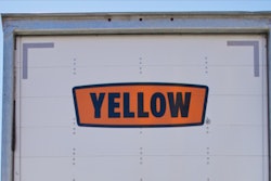 Door of a Yellow trailer