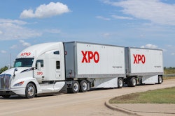 XPO OTR semi hauling doubles