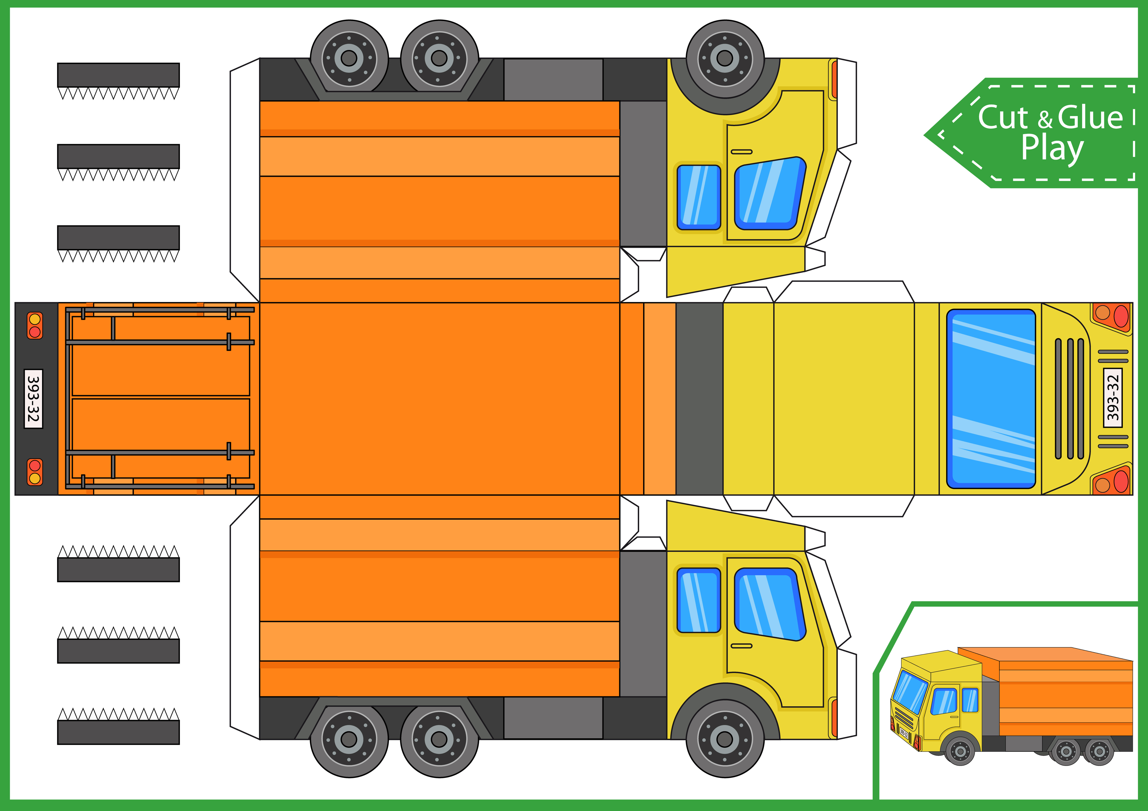 Paper truck cutout