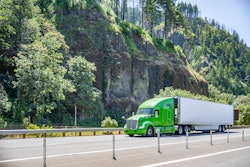 green semi truck