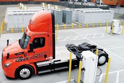 I attended Schneider’s ribbon cutting at their South El Monte, California, drayage facility where they are replacing all of their diesel trucks with 92 battery electric ones.