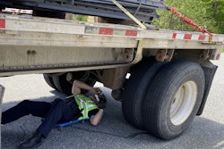 Brakes inspection on trailer