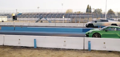 Cybertruck versus porsche 911 in drag race