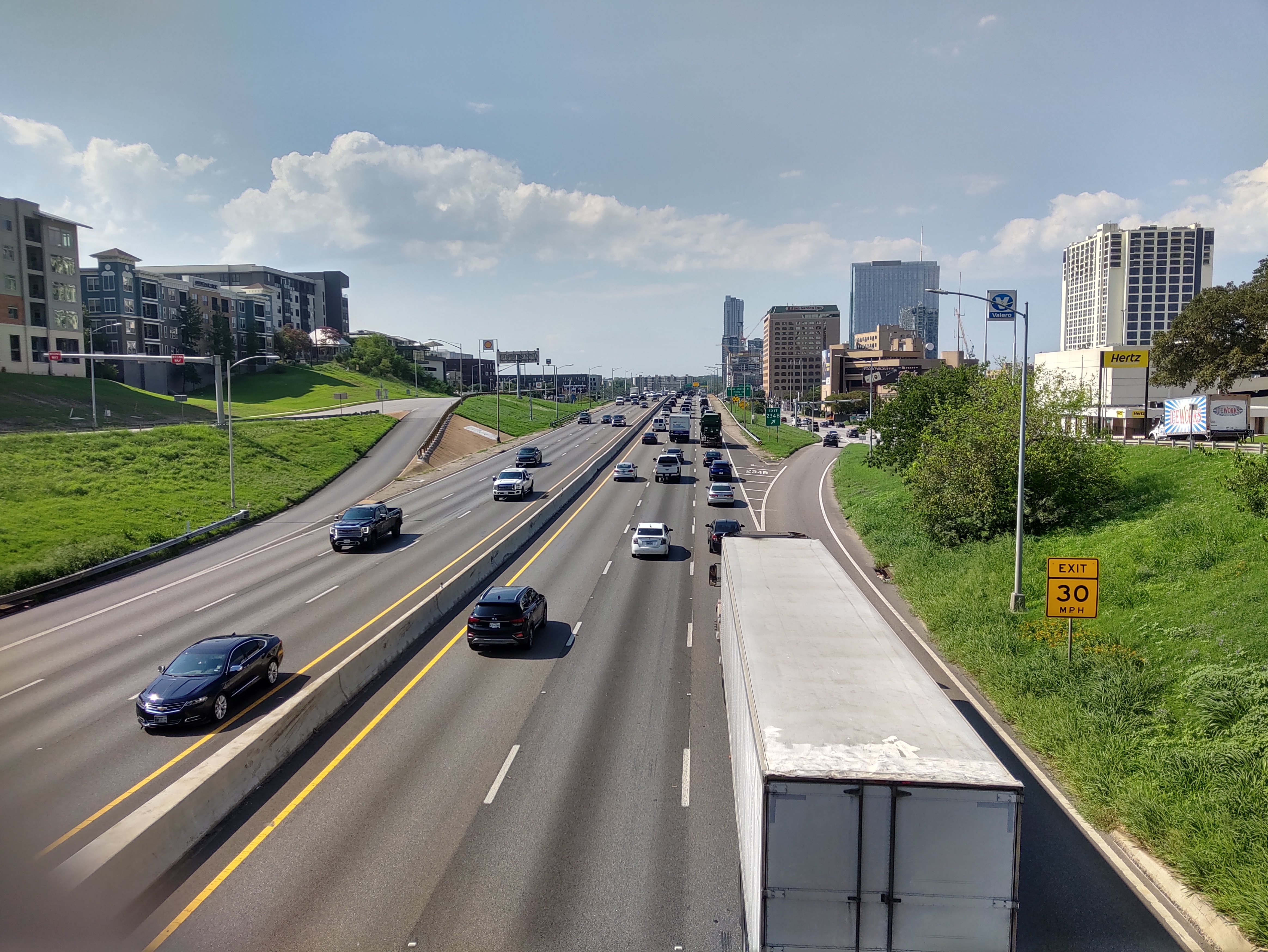 Truck and cars on highway