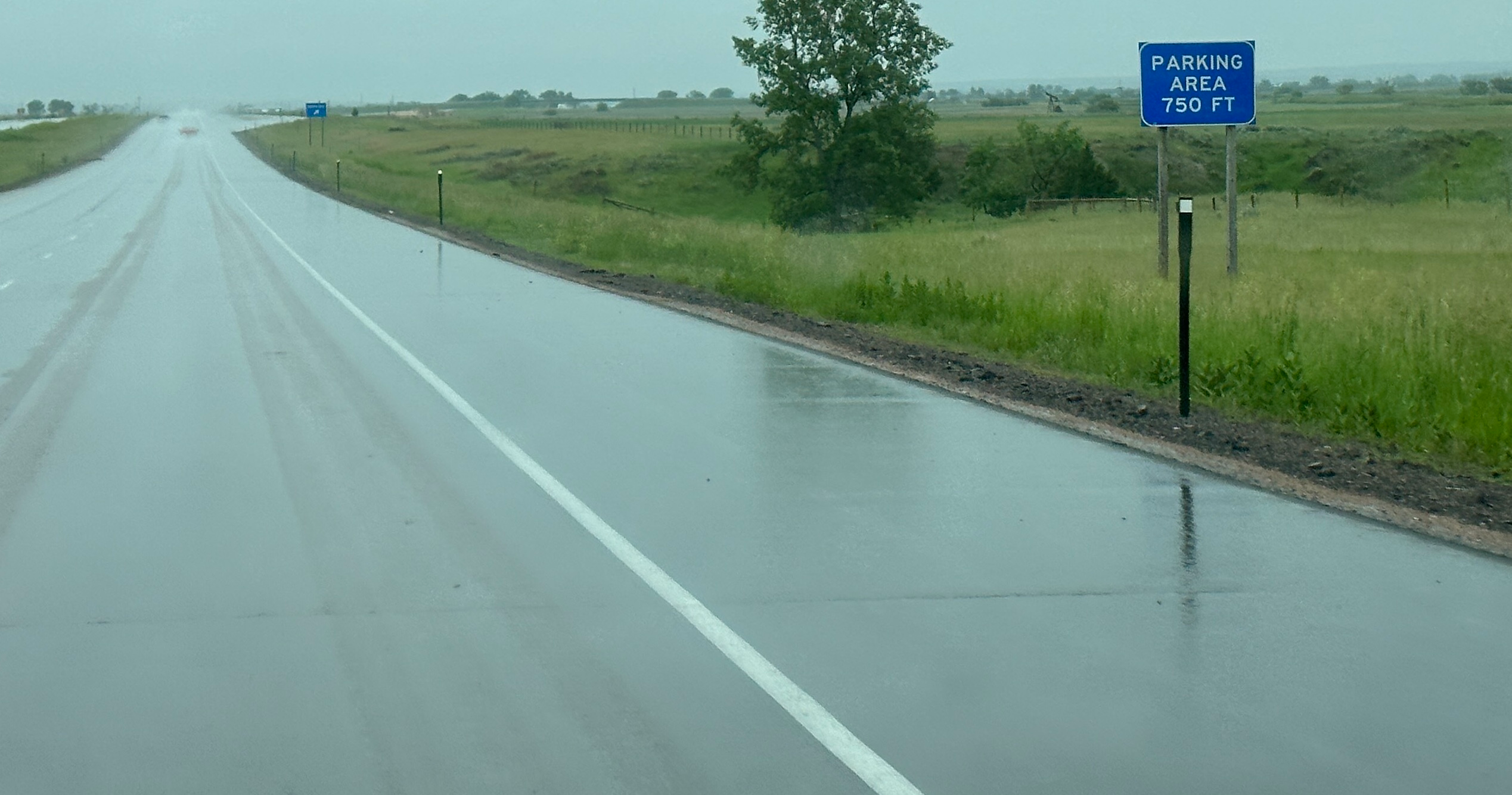 Parking area sign I-90 Wyoming