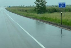 Parking area sign I-90 Wyoming