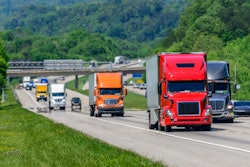 semis in traffic