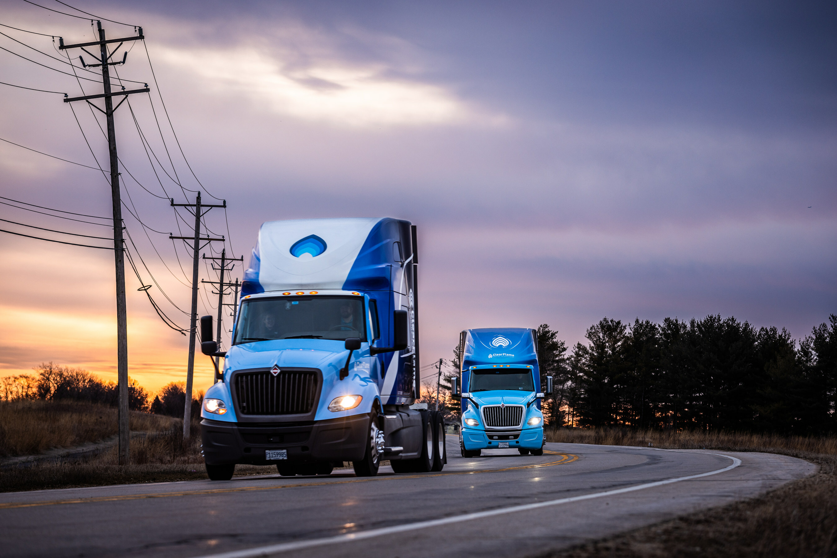 ClearFlame trucks on the road