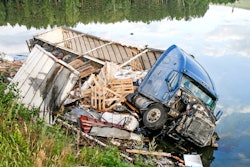 semi rolled over