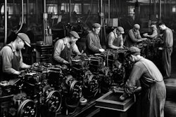 assembling Ford engines