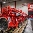 Cummins engines on an assembly line