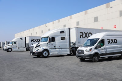 Trucks and vans at RXO in Laredo, Texas