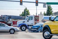 truck crash at a redlight