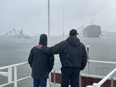 Baltimore Mayor Brandon M. Scott on a Coast Guard Cutter