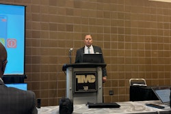Craig Smith, vice president of marketing and communications, speaks at a press conference at TMC.