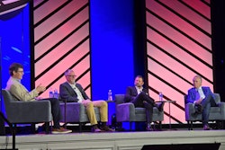 Joey Hogan, Mark Rourke, Jim Richards, and Murray Mullen speaking at a leadership panel at the TCA annual convention in Nashville