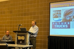 Rick Mihelic from NACFE talks to the media about the SuperTruck program.