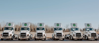 IMC tractors in a line